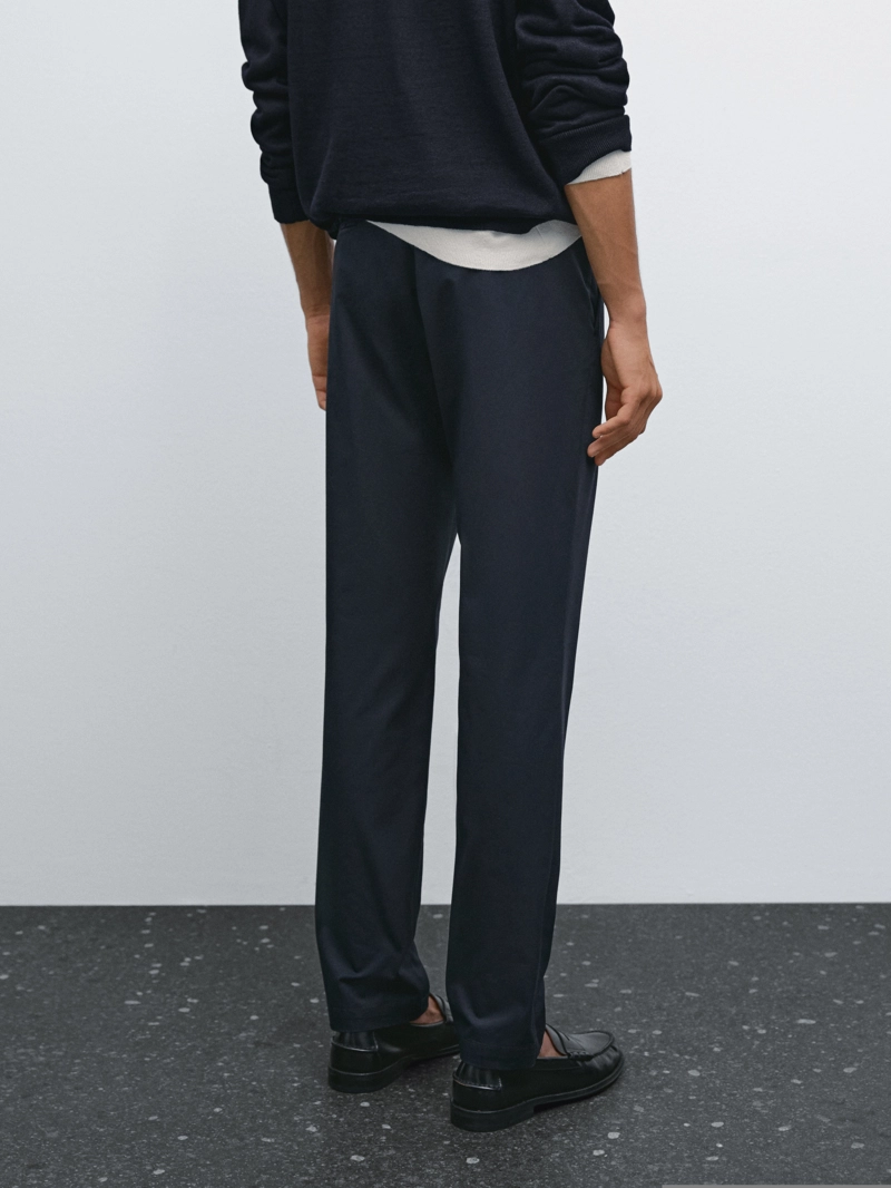 Брюки из смесового хлопка в обтягивающем крое