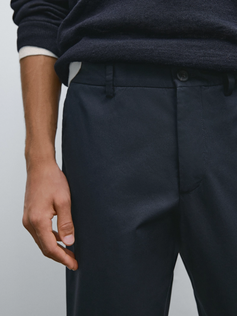 Брюки из смесового хлопка в обтягивающем крое