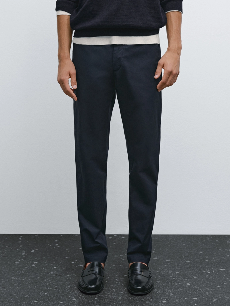 Брюки из смесового хлопка в обтягивающем крое