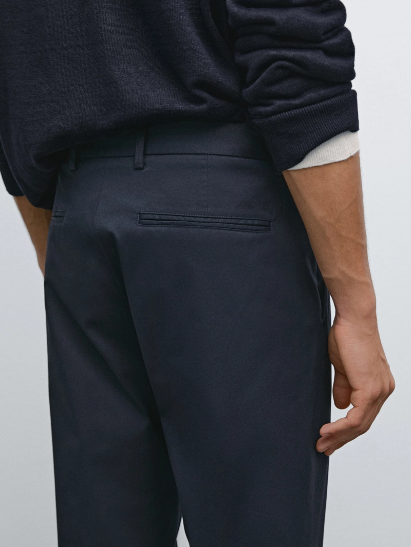 Брюки из смесового хлопка в обтягивающем крое