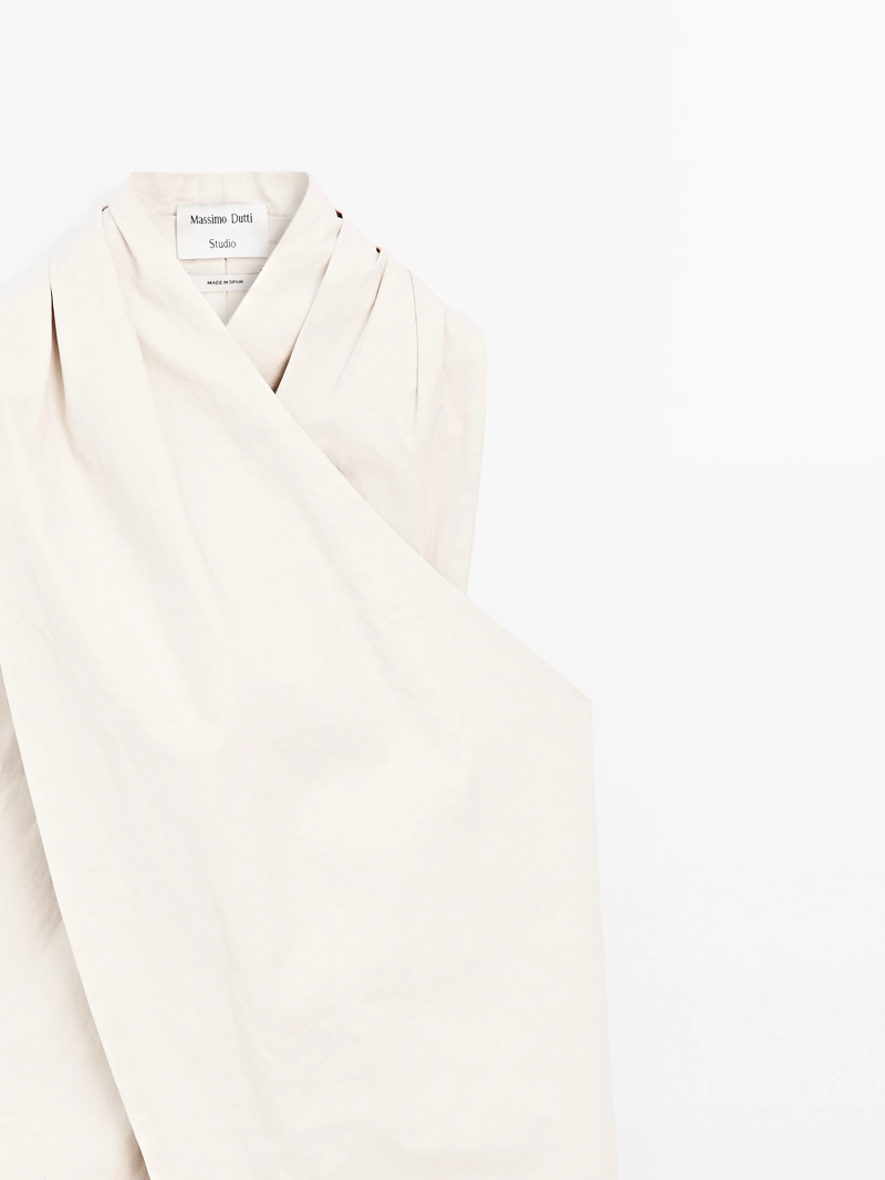 Льняная топ-блузка с завязками - studio