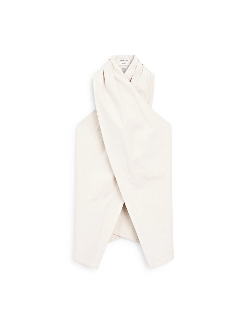 Льняная топ-блузка с завязками - studio