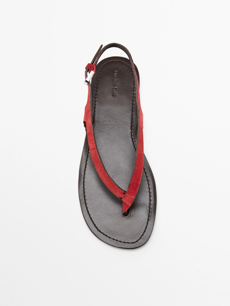 Сандалии из разделанной замши