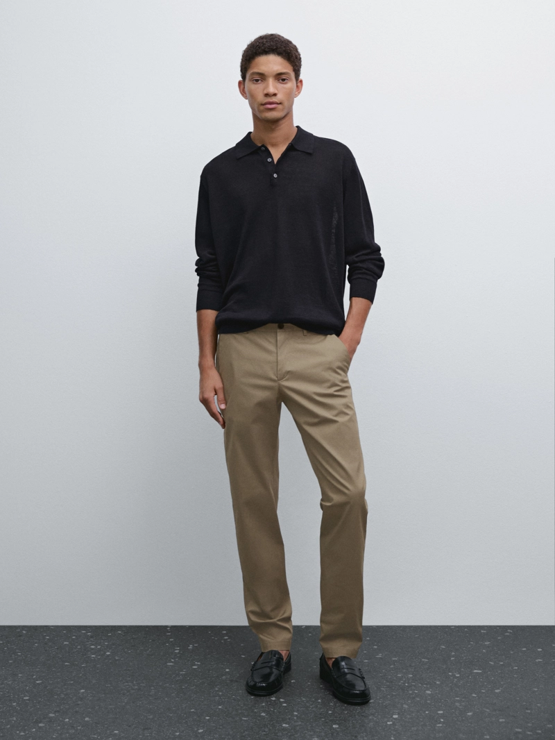 Брюки из смесового хлопка в обтягивающем крое