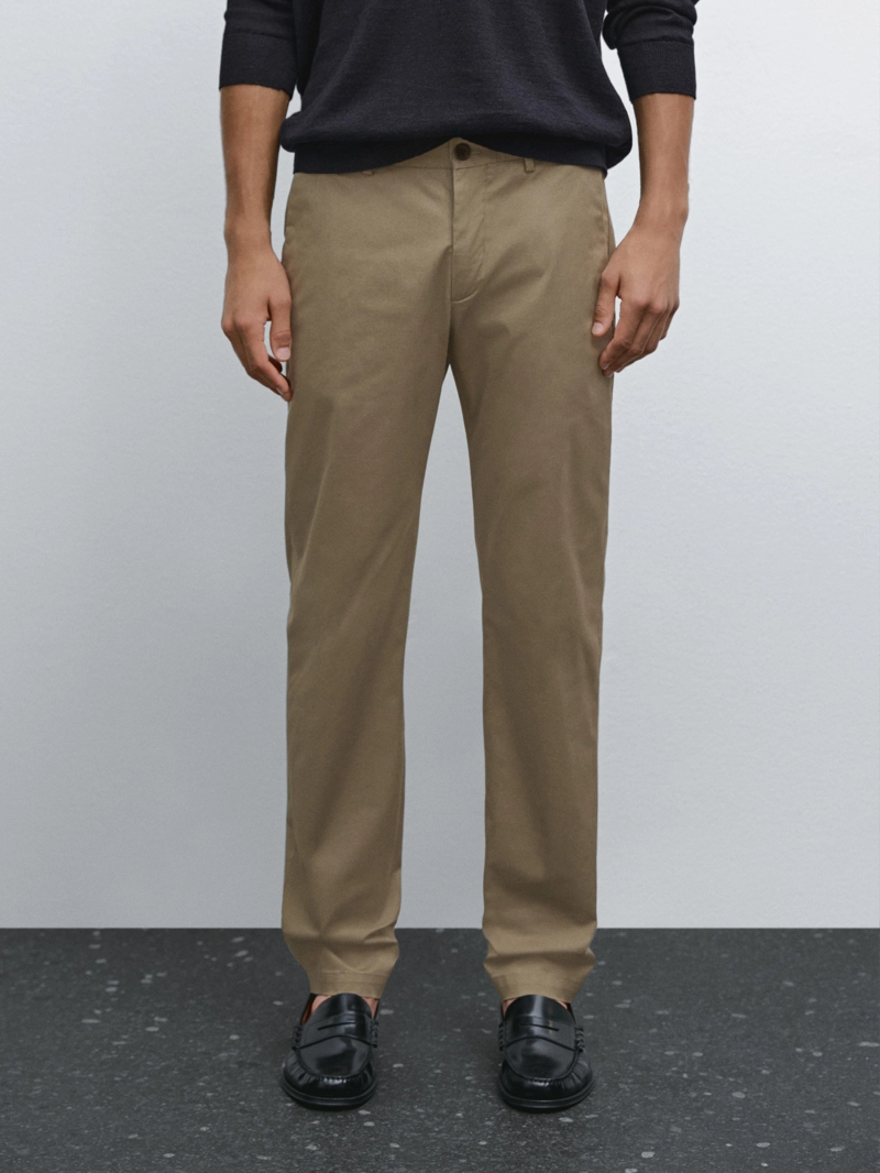 Брюки из смесового хлопка в обтягивающем крое