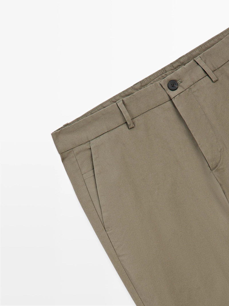 Брюки из смесового хлопка в обтягивающем крое