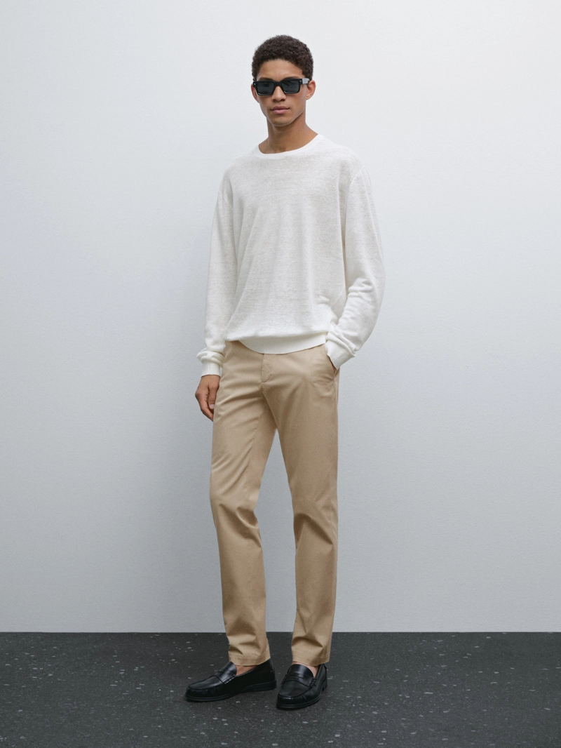 Хлопковые брюки в узком крое