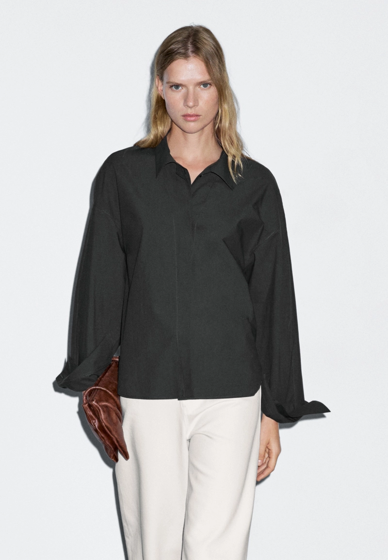 Рубашка из хлопка loose-fitting 100%, massimo dutti
