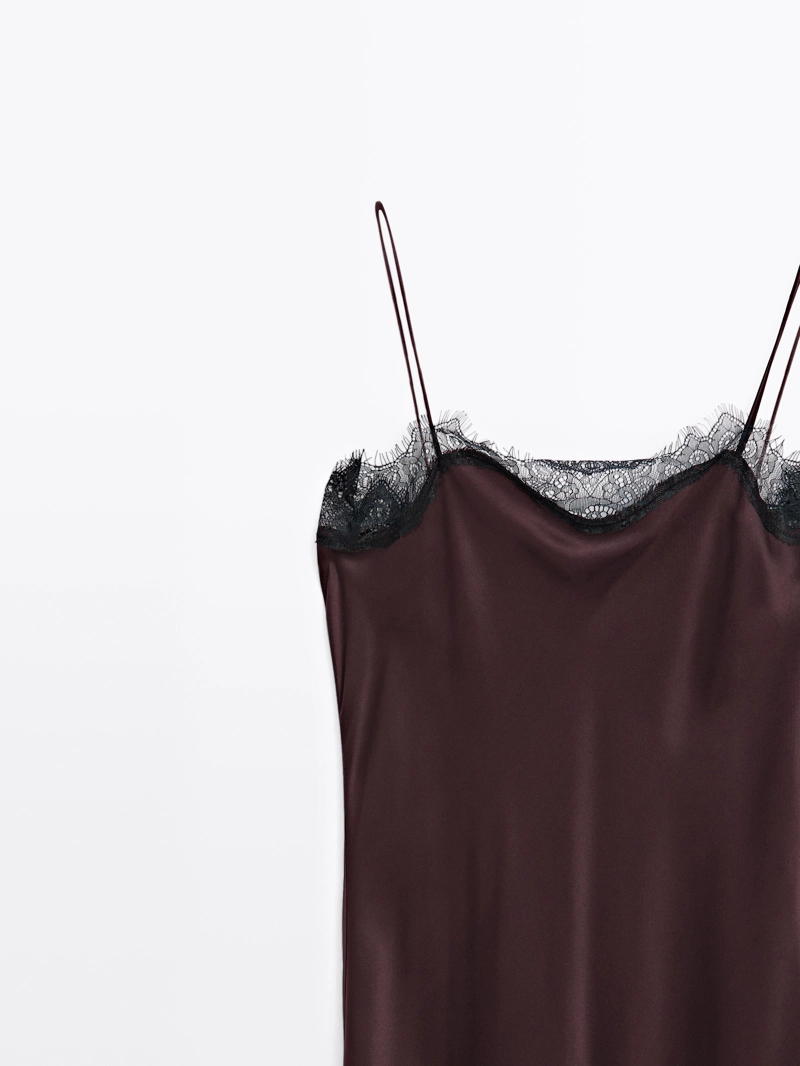 Длинное атласное платье-халат - studio