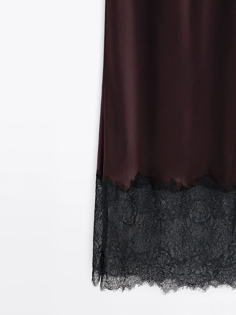 Длинное атласное платье-халат - studio