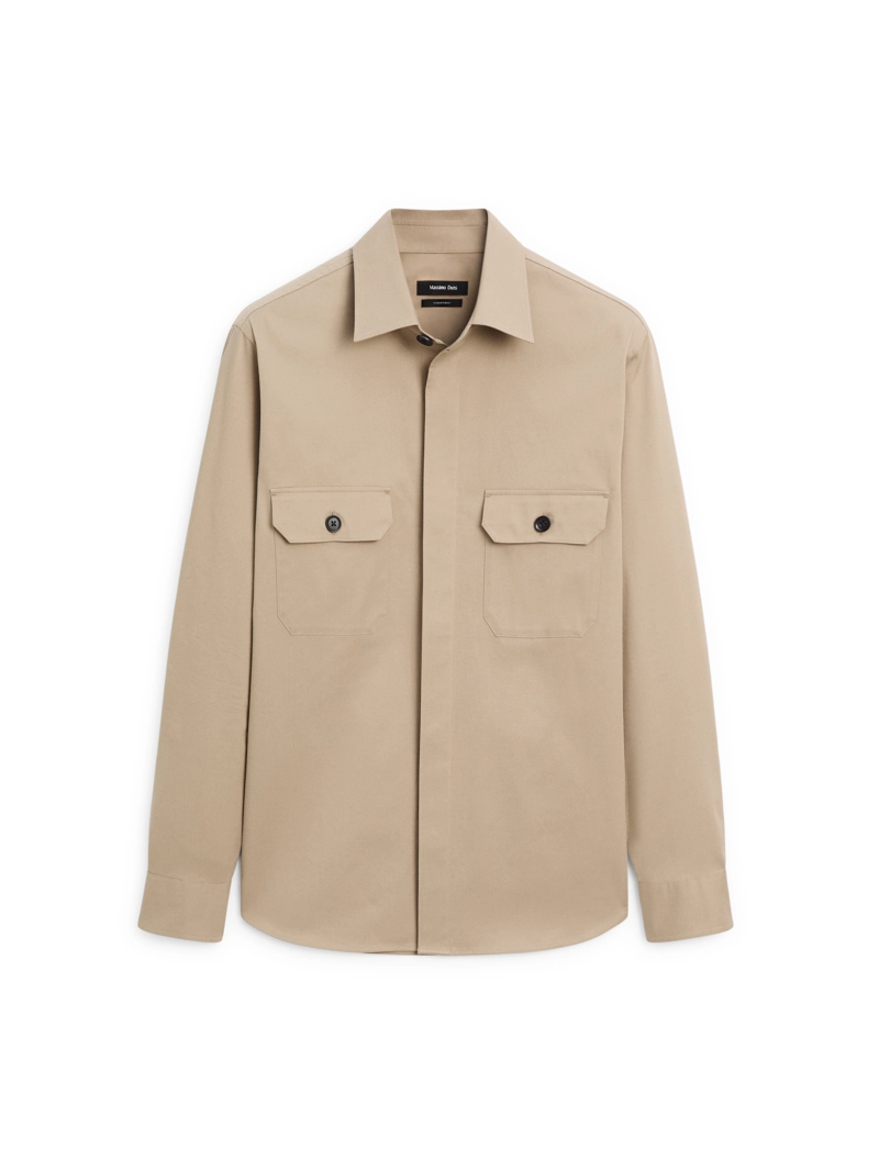 Рубашка-овершерт из хлопковой смеси с карманами