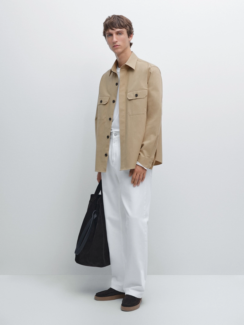 Рубашка-овершерт из хлопковой смеси с карманами