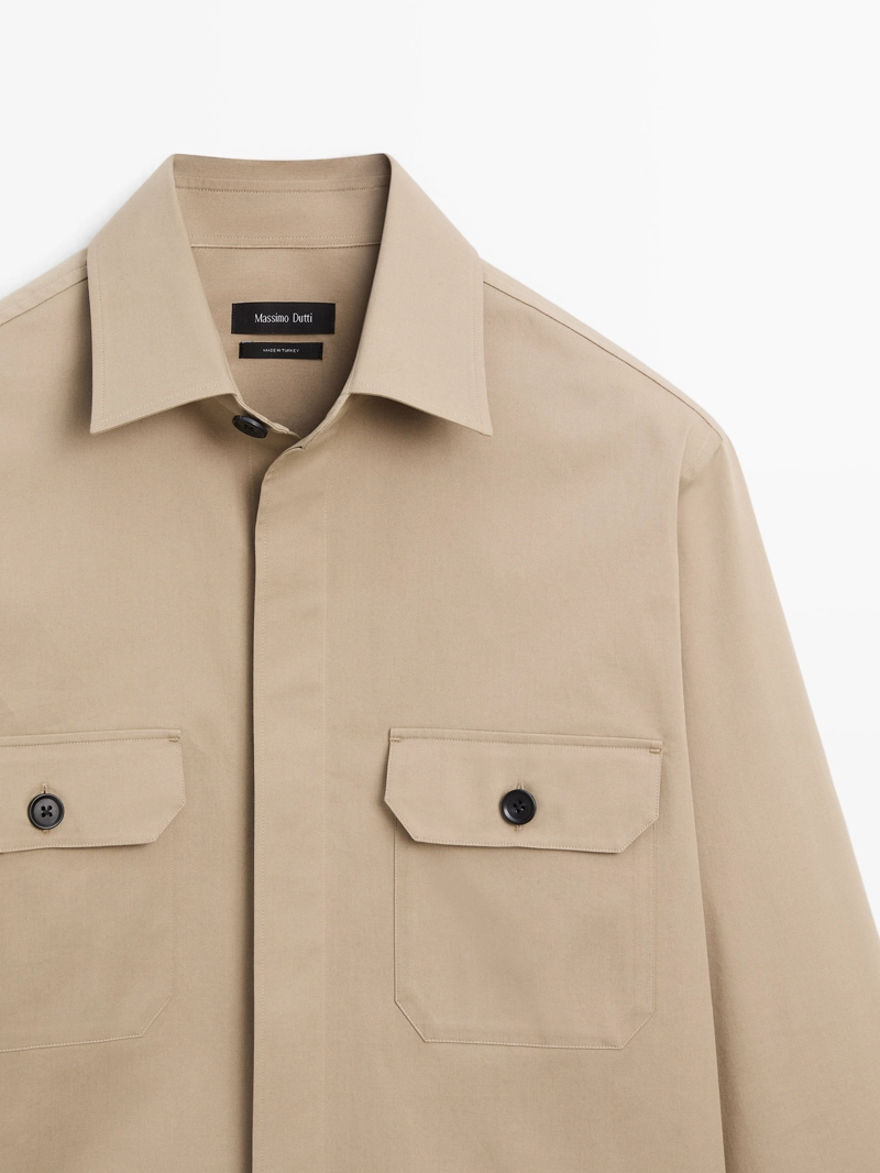 Рубашка-овершерт из хлопковой смеси с карманами