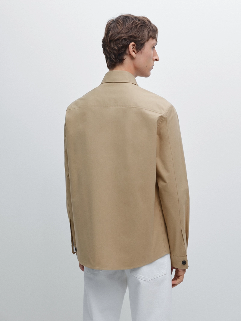 Рубашка-овершерт из хлопковой смеси с карманами