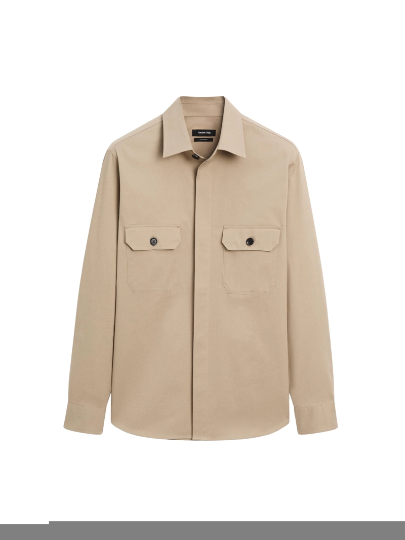 Рубашка-овершерт из хлопковой смеси с карманами