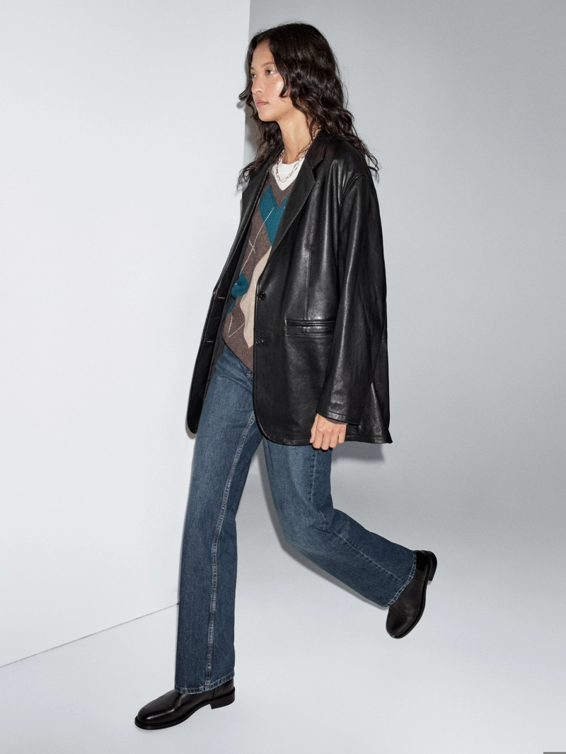 Мягкий блейзер из натуральной овечьей кожи