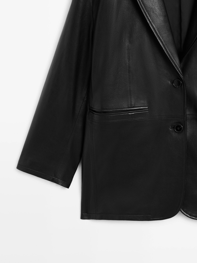 Мягкий блейзер из натуральной овечьей кожи