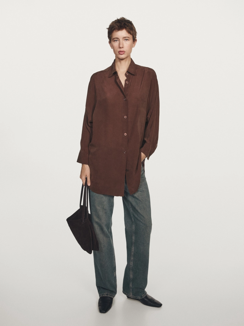 Длинная блуза свободного кроя