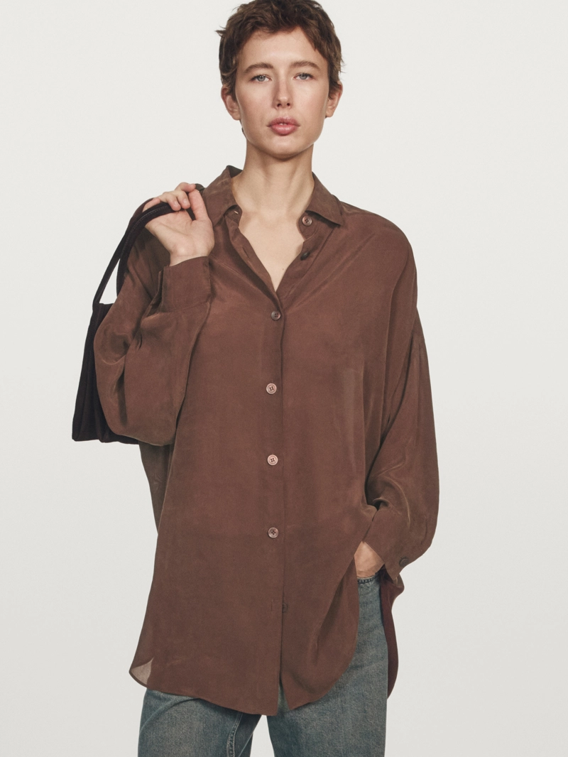 Длинная блуза свободного кроя