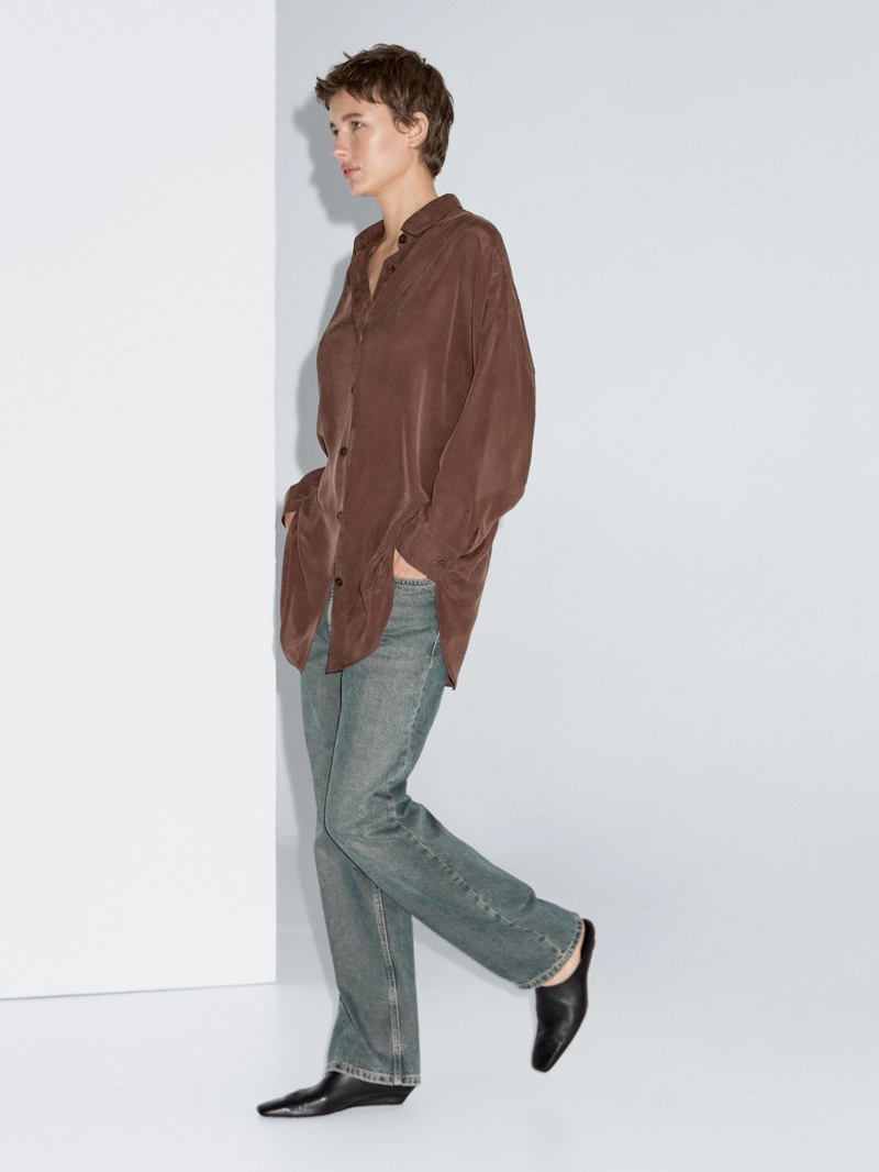 Длинная блуза свободного кроя