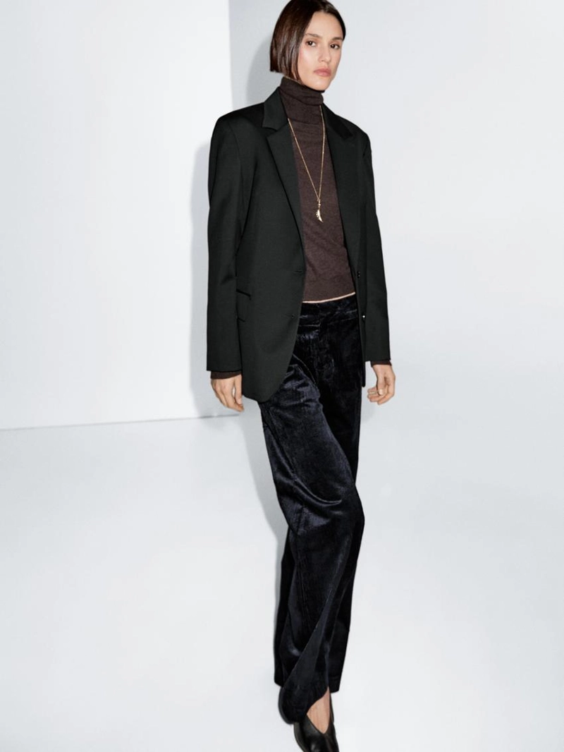 Брюки-палаццо из вельвета средней посадки