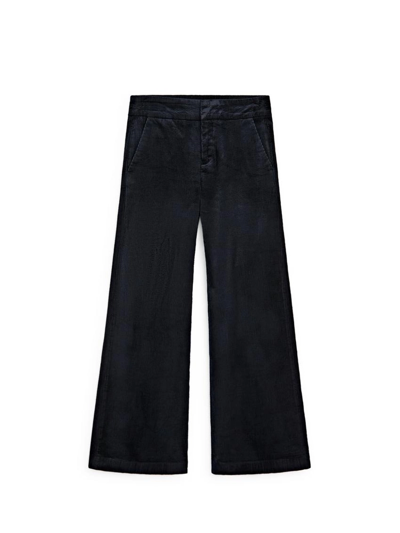 Брюки-палаццо из вельвета средней посадки