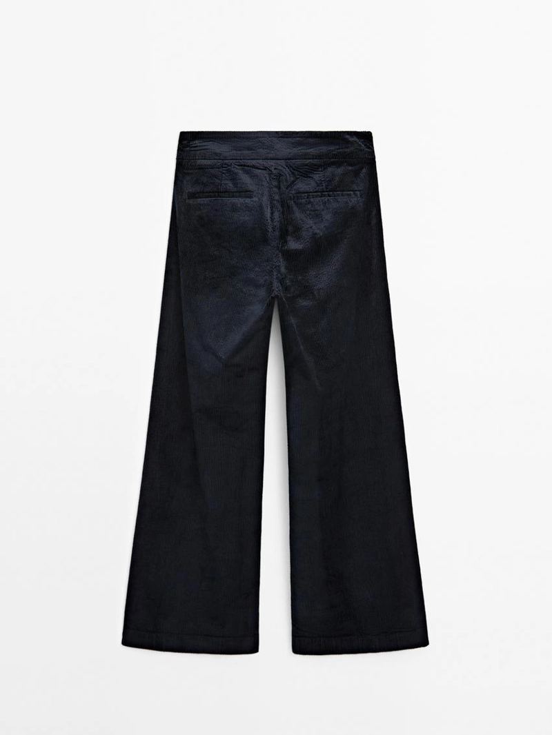 Брюки-палаццо из вельвета средней посадки