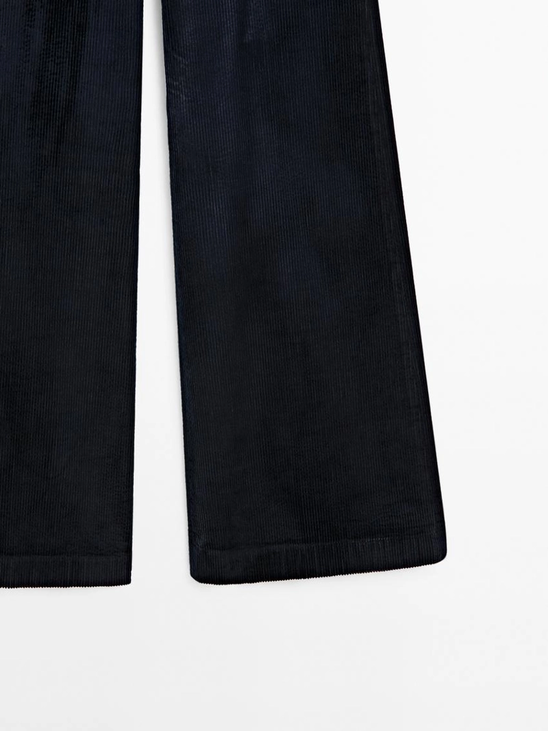 Брюки-палаццо из вельвета средней посадки