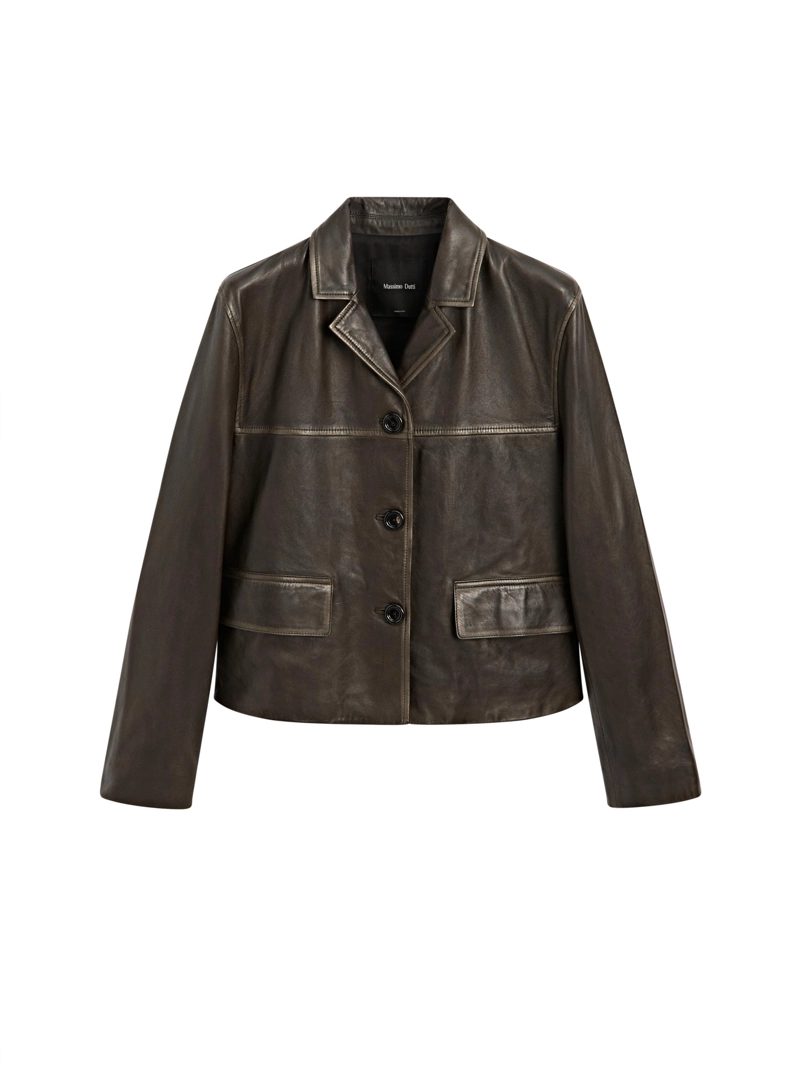 Куртка из натуральной кожи с лацканами