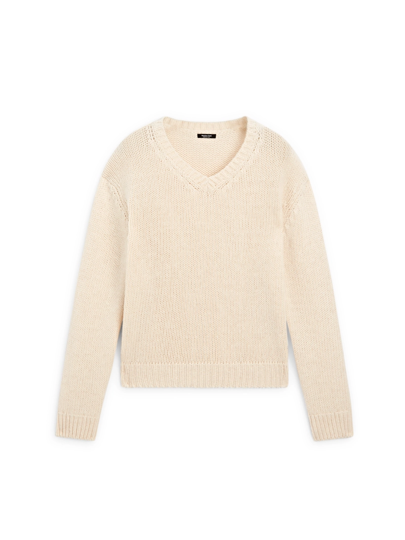 Вязанный свитер с v-образным вырезом из 100% шерсти