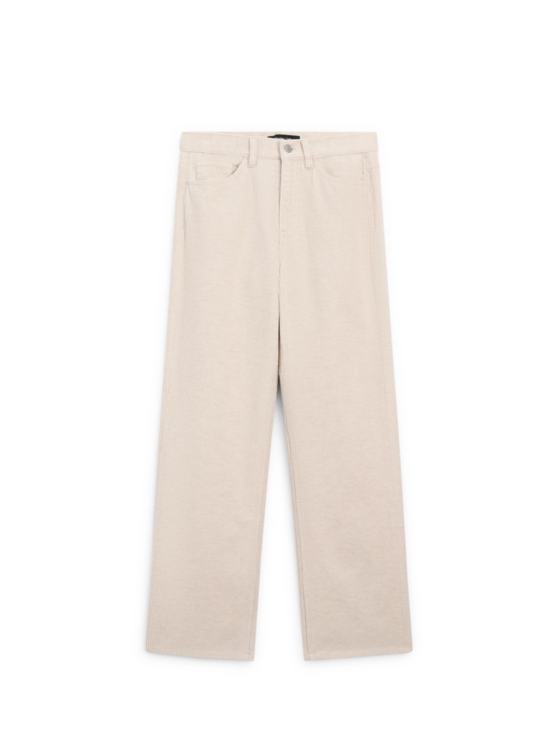 Брюки прямого кроя из вельвета с высокой посадкой