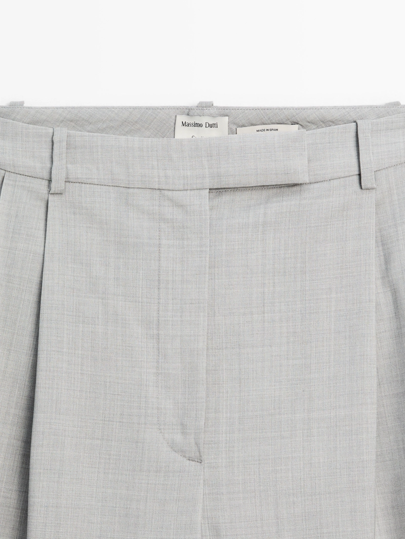 100% шерстяные широкие брюки на десятилях - studio