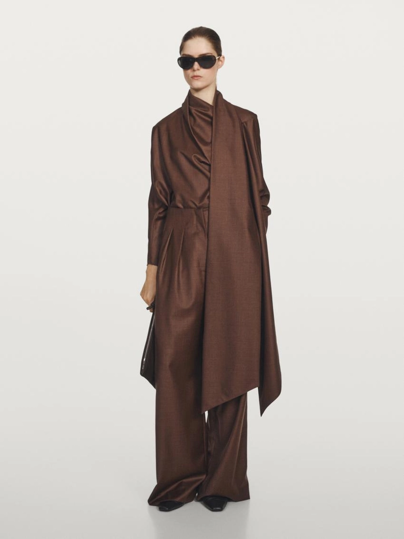 Блузка с объемным воротником из 100% шерсти - studio