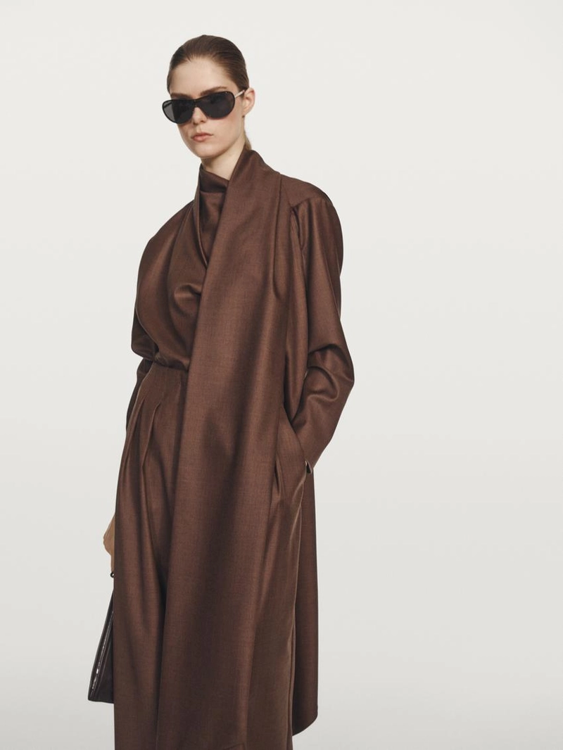 Блузка с объемным воротником из 100% шерсти - studio