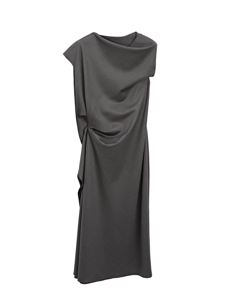 Длинное платье с деталями на горловине - limited