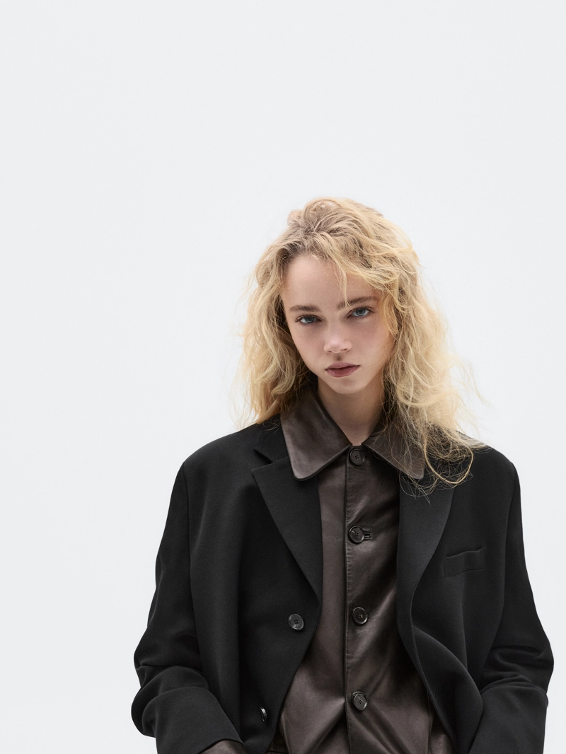 Кожаный блейзер с пуговицами - limited