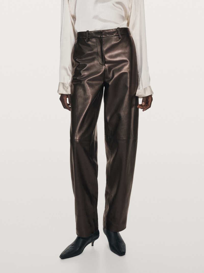 Широкие кожаные брюки limited