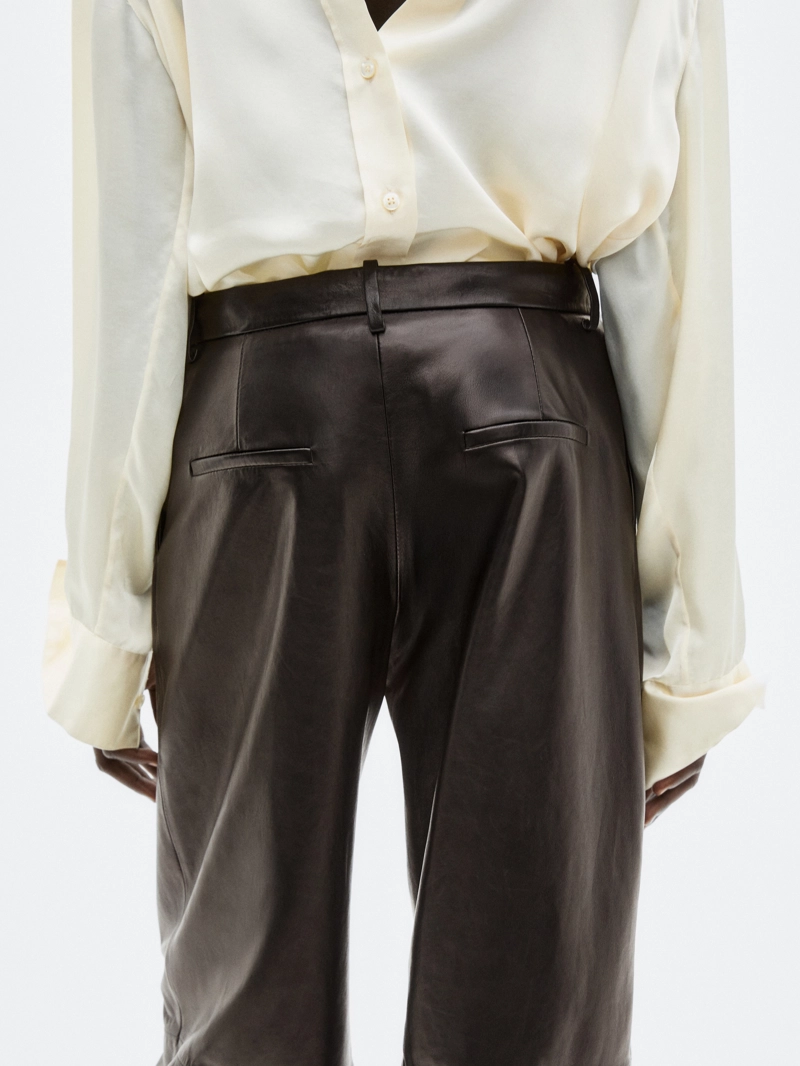 Широкие кожаные брюки limited