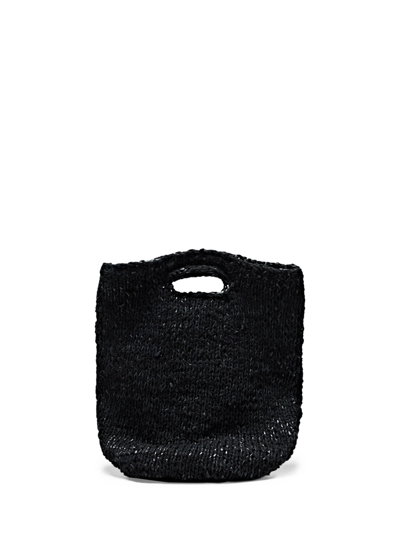 Сумка из кожи с крученым вязанием среднего размера - limited