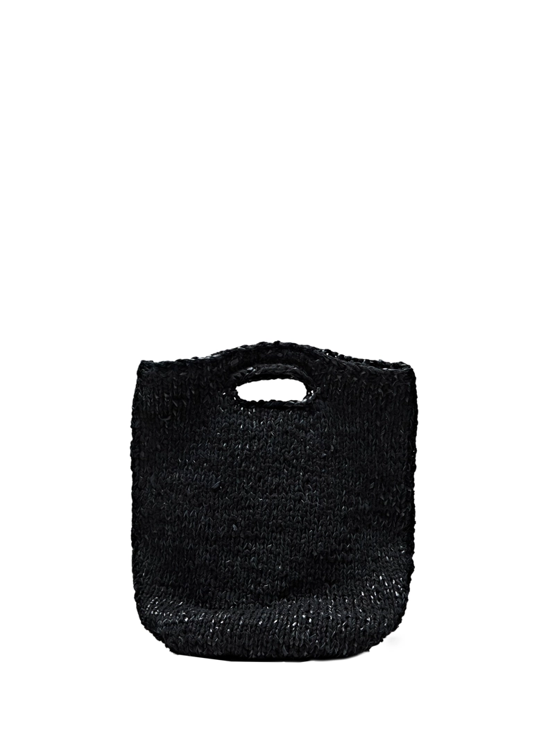 Сумка из кожи с крученым вязанием среднего размера - limited