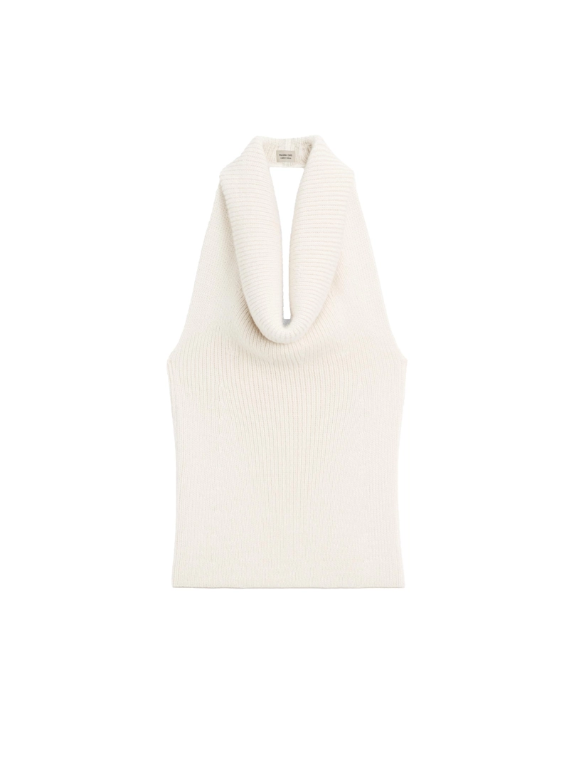 Топ на шею из вязаного альпака и шелка - limited