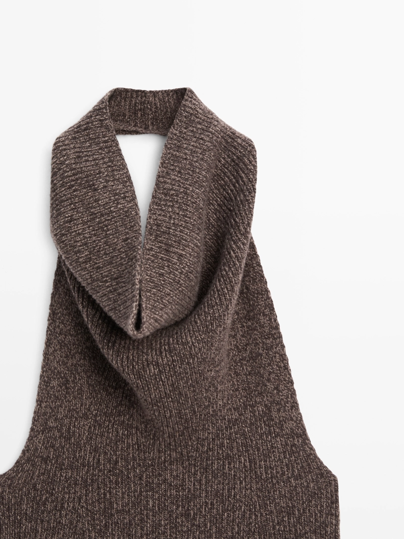 Топ с грудкой из шерсти и шелка - limited