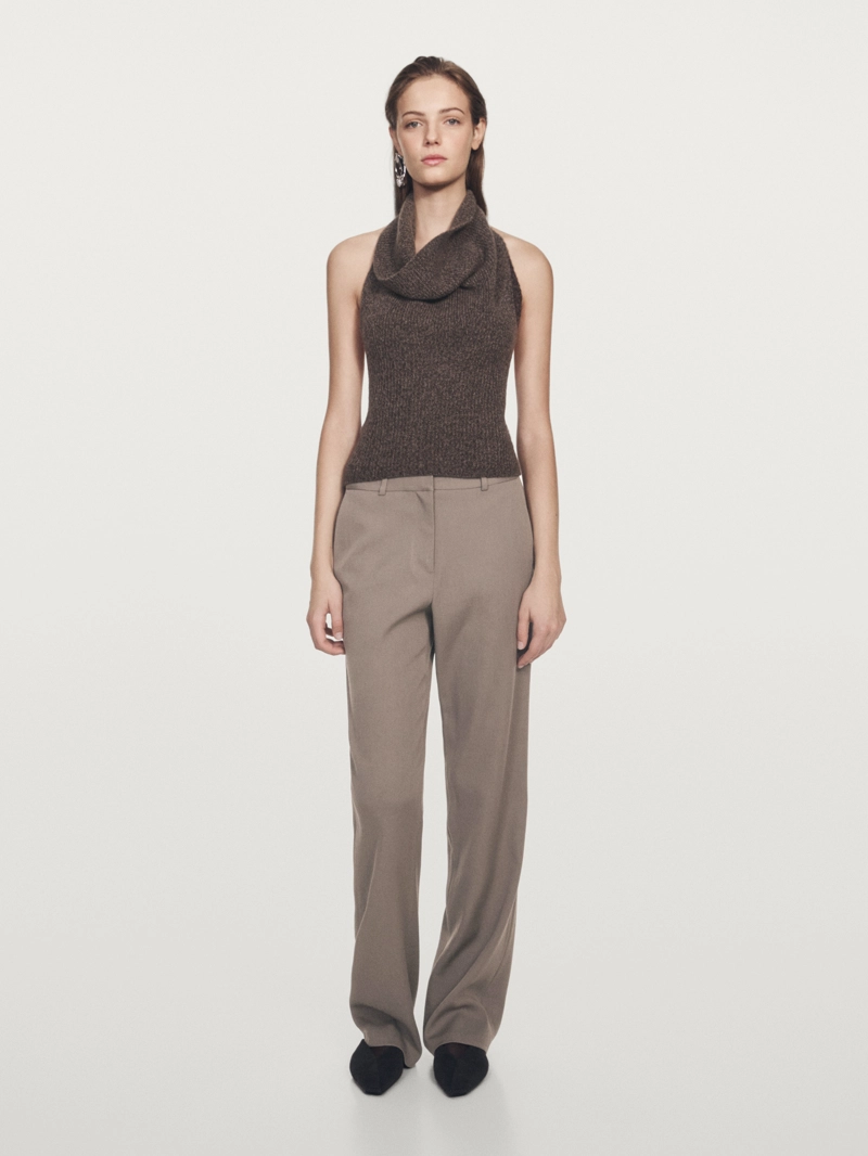 Топ с грудкой из шерсти и шелка - limited