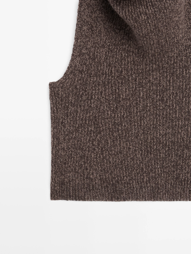 Топ с грудкой из шерсти и шелка - limited