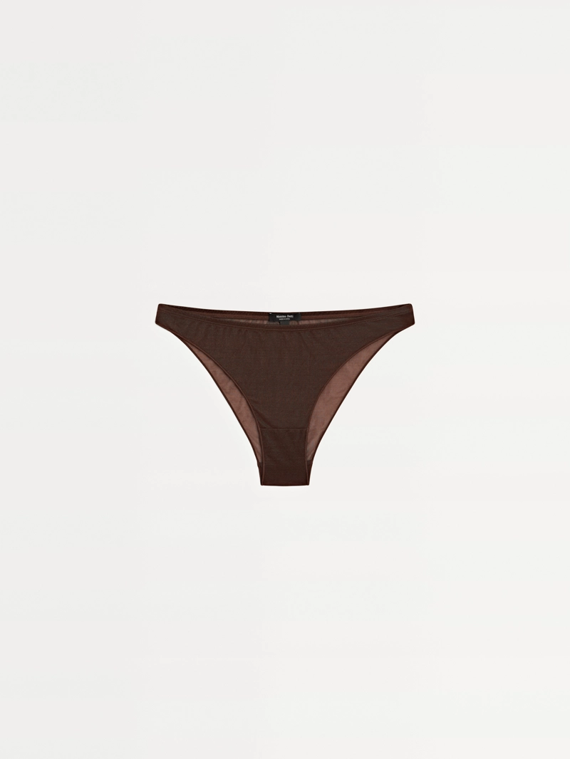 Трусики из полупрозрачной ткани с металлическими деталями