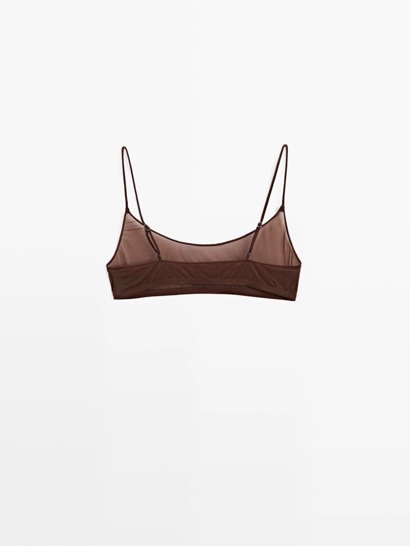 Топ из полупрозрачной ткани с металлическим декором