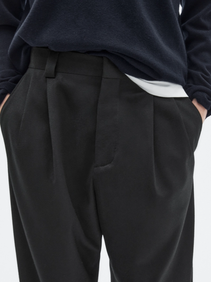 Брюки для костюма из металло-шерстяной ткани - limited