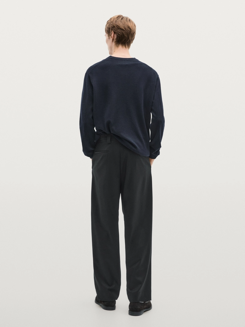 Брюки для костюма из металло-шерстяной ткани - limited