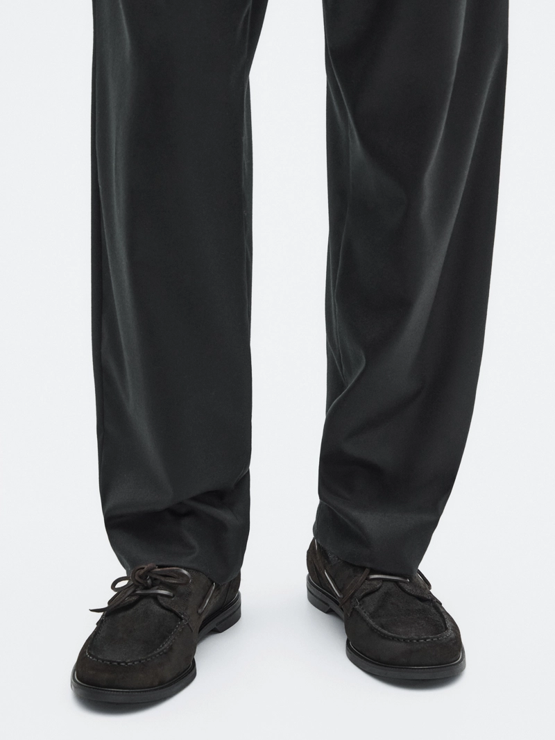 Брюки для костюма из металло-шерстяной ткани - limited