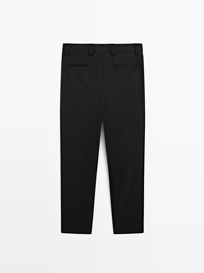 Брюки для костюма из металло-шерстяной ткани - limited